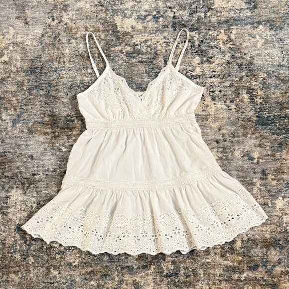 American Rag White Eyelet Babydoll Tank Top XS - Picture 1 of 5